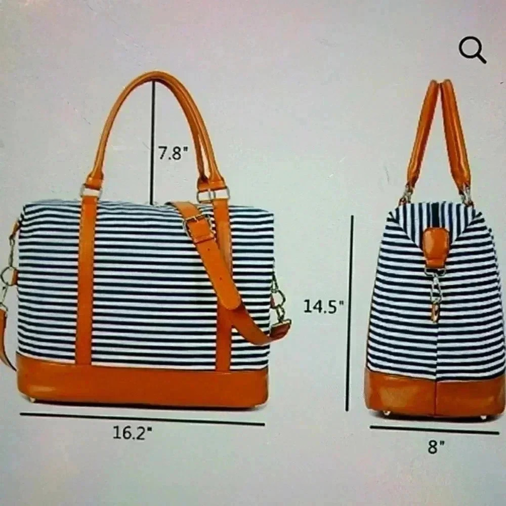 Woman ladies canvas weekend bag